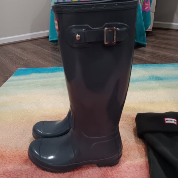 Hunter boots / Womans Size 7 / Men size 6 / gray - Picture 1 of 6